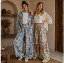 Elastic Waistband Paisley Casual Jogger Pants