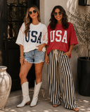 Stars & Freedom Ribbed Graphic Tee