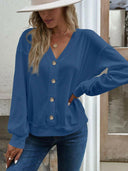 V-Neck Dropped Shoulder Blouse-Rae Collective, Women's Online Fashion Boutique Located in Phoenix, Arizona (Scottsdale Area)
