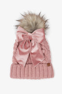 Snowbelle Convertible Bow Beanie-Hats-Rae Collective, Women's Online Fashion Boutique Located in Phoenix, Arizona (Scottsdale Area)