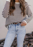 Long Sleeve Stripe Sweater-Sweaters-Rae Collective, Women's Online Fashion Boutique Located in Phoenix, Arizona (Scottsdale Area)