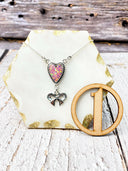 Heart Slab & Bow Necklace-Necklaces-Rae Collective, Women's Online Fashion Boutique Located in Phoenix, Arizona (Scottsdale Area)