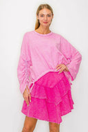Wander Free Mineral Washed Boho Sweatshirt-Bottoms-Rae Collective, Women's Online Fashion Boutique Located in Phoenix, Arizona (Scottsdale Area)