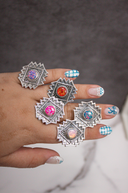 Intricate Aztec Design Stone Matching Ring-Statement Rings-Rae Collective, Women's Online Fashion Boutique Located in Phoenix, Arizona (Scottsdale Area)