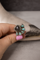 Heart Stone Turquoise Cluster Ring-Rings-Rae Collective, Women's Online Fashion Boutique Located in Phoenix, Arizona (Scottsdale Area)
