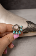 Heart Stone Turquoise Cluster Ring-Rings-Rae Collective, Women's Online Fashion Boutique Located in Phoenix, Arizona (Scottsdale Area)