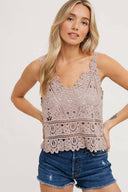 Boho Chic Crochet Cami Top-Tanks-Rae Collective, Women's Online Fashion Boutique Located in Phoenix, Arizona (Scottsdale Area)