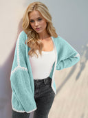 Contrast Open Front Dropped Shoulder Cardigan-Cardigan-Krush Kandy, Women's Online Fashion Boutique Located in Phoenix, Arizona (Scottsdale Area)