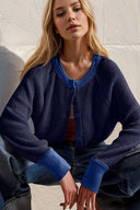 Ribbed Contrast Button Up Sweater-Tops-Krush Kandy, Women's Online Fashion Boutique Located in Phoenix, Arizona (Scottsdale Area)