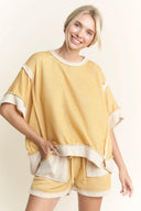Oversize Reverse Contrast Banded Top-Tops-Rae Collective, Women's Online Fashion Boutique Located in Phoenix, Arizona (Scottsdale Area)
