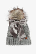 Snowbelle Convertible Bow Beanie-Hats-Rae Collective, Women's Online Fashion Boutique Located in Phoenix, Arizona (Scottsdale Area)