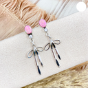 Multi Stone & Bow Sterling Silver Earrings-Stud Earrings-Rae Collective, Women's Online Fashion Boutique Located in Phoenix, Arizona (Scottsdale Area)