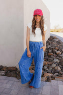 Seaside Breeze Mineral Wash Wide Leg Cropped Pants-Bottoms-Rae Collective, Women's Online Fashion Boutique Located in Phoenix, Arizona (Scottsdale Area)