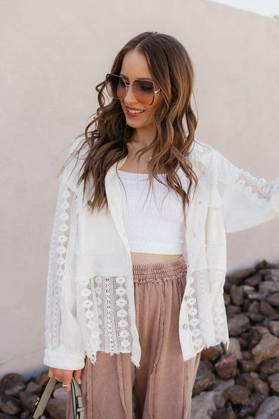 POL Lace Jean Jacket