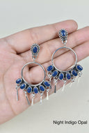 7 Jewel Hoop Studded Dangle Earring-Drop Earrings-Rae Collective, Women's Online Fashion Boutique Located in Phoenix, Arizona (Scottsdale Area)