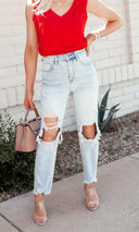 RISEN | Let's Get Brunch High-Rise Straight Jeans | PLUS/REG-Jeans-Krush Kandy, Women's Online Fashion Boutique Located in Phoenix, Arizona (Scottsdale Area)