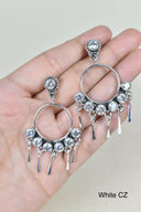 7 Jewel Hoop Studded Dangle Earring-Drop Earrings-Rae Collective, Women's Online Fashion Boutique Located in Phoenix, Arizona (Scottsdale Area)