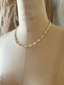 Donni Mother of Pearl Gold-Plated Hematite Beaded Necklace-Necklace-Krush Kandy, Women's Online Fashion Boutique Located in Phoenix, Arizona (Scottsdale Area)