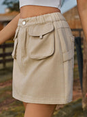 Pocketed Elastic Waist Denim Skirt-Rae Collective, Women's Online Fashion Boutique Located in Phoenix, Arizona (Scottsdale Area)