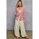 POL Long Sleeve Exaggerated Button Sweater Cardigan-Cardigans-Krush Kandy, Women's Online Fashion Boutique Located in Phoenix, Arizona (Scottsdale Area)