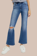 Risen Full Size Distressed High Rise Crop Flare Jeans-Rae Collective, Women's Online Fashion Boutique Located in Phoenix, Arizona (Scottsdale Area)