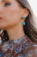 Desert Jasper Blue Slab Earrings-Earrings-Krush Kandy, Women's Online Fashion Boutique Located in Phoenix, Arizona (Scottsdale Area)
