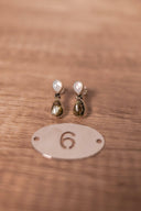 White Shell & Stone Stud Earrings-Stud Earrings-Rae Collective, Women's Online Fashion Boutique Located in Phoenix, Arizona (Scottsdale Area)