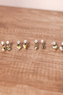 White Shell & Stone Stud Earrings-Stud Earrings-Rae Collective, Women's Online Fashion Boutique Located in Phoenix, Arizona (Scottsdale Area)