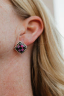 Checkered Studded Stud Earrings-Stud Earrings-Rae Collective, Women's Online Fashion Boutique Located in Phoenix, Arizona (Scottsdale Area)
