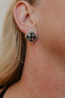 Checkered Studded Stud Earrings-Stud Earrings-Rae Collective, Women's Online Fashion Boutique Located in Phoenix, Arizona (Scottsdale Area)