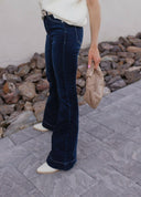 Kancan Deep River Slim Flare Jeans-Jeans-Krush Kandy, Women's Online Fashion Boutique Located in Phoenix, Arizona (Scottsdale Area)