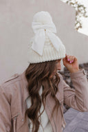 Snowbelle Convertible Bow Beanie-Hats-Krush Kandy, Women's Online Fashion Boutique Located in Phoenix, Arizona (Scottsdale Area)