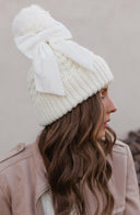 Snowbelle Convertible Bow Beanie-Hats-Rae Collective, Women's Online Fashion Boutique Located in Phoenix, Arizona (Scottsdale Area)