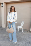 Floral Embroidered Scallop Hem Sweater-Sweater-Krush Kandy, Women's Online Fashion Boutique Located in Phoenix, Arizona (Scottsdale Area)