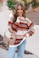 Retro Sunrise Stripe Knit Long Sleeve-Long Sleeve Tops-Krush Kandy, Women's Online Fashion Boutique Located in Phoenix, Arizona (Scottsdale Area)