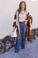 Sedona Sands Stripe Ruana Kimono-kimono-Rae Collective, Women's Online Fashion Boutique Located in Phoenix, Arizona (Scottsdale Area)