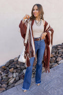 Sedona Sands Stripe Ruana Kimono-kimono-Rae Collective, Women's Online Fashion Boutique Located in Phoenix, Arizona (Scottsdale Area)