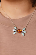 Baby Bell Turquoise & Amber Stone Necklace-Chain Necklaces-Rae Collective, Women's Online Fashion Boutique Located in Phoenix, Arizona (Scottsdale Area)
