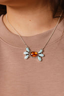 Baby Bell Turquoise & Amber Stone Necklace-Chain Necklaces-Rae Collective, Women's Online Fashion Boutique Located in Phoenix, Arizona (Scottsdale Area)