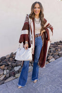 Sedona Sands Stripe Ruana Kimono-kimono-Rae Collective, Women's Online Fashion Boutique Located in Phoenix, Arizona (Scottsdale Area)