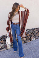 Sedona Sands Stripe Ruana Kimono-kimono-Rae Collective, Women's Online Fashion Boutique Located in Phoenix, Arizona (Scottsdale Area)