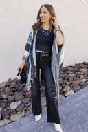 Sedona Sands Stripe Ruana Kimono-kimono-Rae Collective, Women's Online Fashion Boutique Located in Phoenix, Arizona (Scottsdale Area)