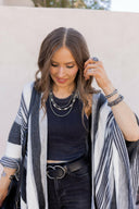 Sedona Sands Stripe Ruana Kimono-kimono-Rae Collective, Women's Online Fashion Boutique Located in Phoenix, Arizona (Scottsdale Area)