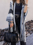 Sedona Sands Stripe Ruana Kimono-kimono-Rae Collective, Women's Online Fashion Boutique Located in Phoenix, Arizona (Scottsdale Area)