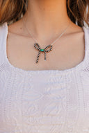 Desert Pearl Dahlia Bow Chain Necklaces-Necklaces-Krush Kandy, Women's Online Fashion Boutique Located in Phoenix, Arizona (Scottsdale Area)