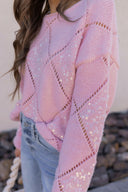Candlelight Kiss Sequin Sweater-Sweaters-Rae Collective, Women's Online Fashion Boutique Located in Phoenix, Arizona (Scottsdale Area)