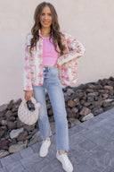 Winter Bloom Floral Print Quilted Puffer Jacket-Jackets-Rae Collective, Women's Online Fashion Boutique Located in Phoenix, Arizona (Scottsdale Area)