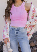 Second Skin Niki Biki Cable Knit Crop Top-Tanks-Rae Collective, Women's Online Fashion Boutique Located in Phoenix, Arizona (Scottsdale Area)