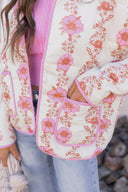 Winter Bloom Floral Print Quilted Puffer Jacket-Jackets-Rae Collective, Women's Online Fashion Boutique Located in Phoenix, Arizona (Scottsdale Area)
