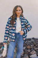 Winter Bloom Floral Print Quilted Puffer Jacket-Jackets-Rae Collective, Women's Online Fashion Boutique Located in Phoenix, Arizona (Scottsdale Area)